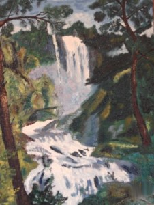 Olio su tela. Cascate delle marmore.